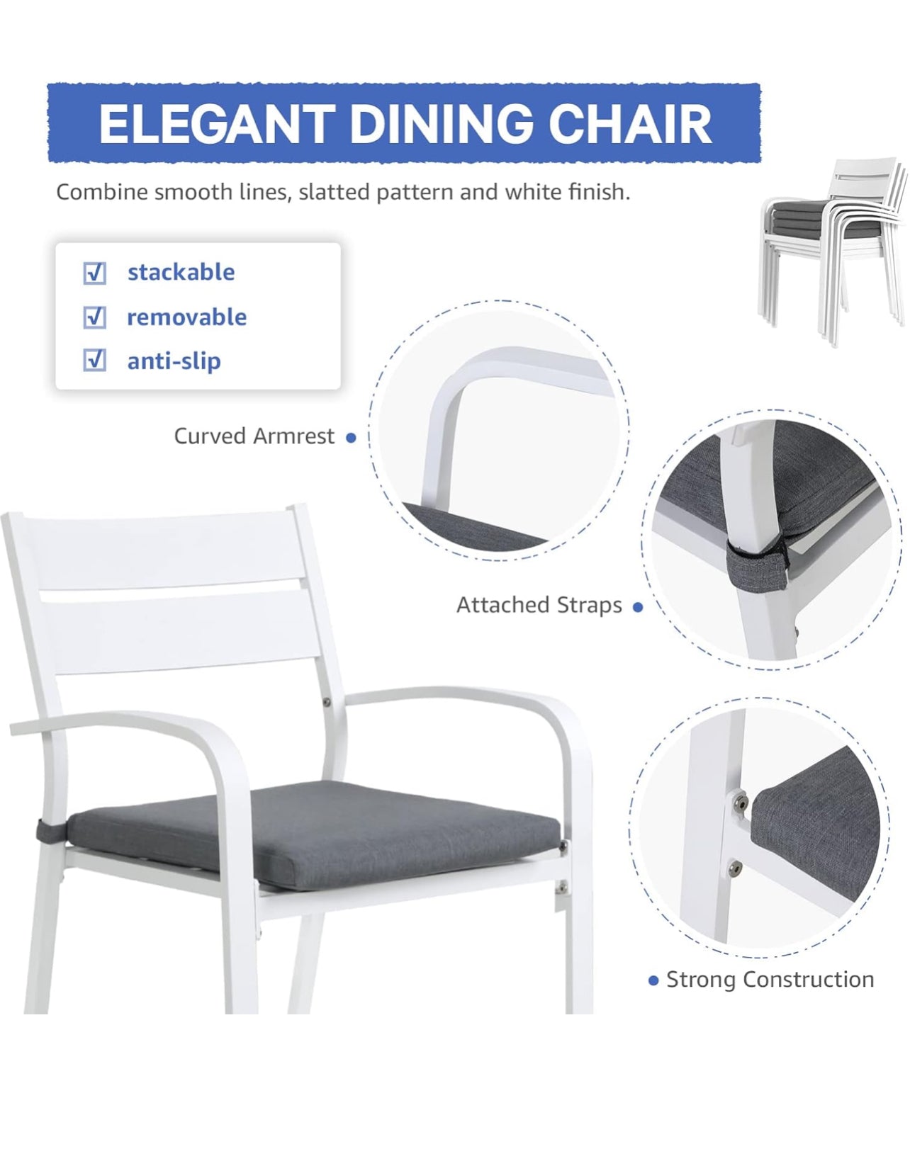 Juego de comedor de patio al aire libre de 7 piezas
