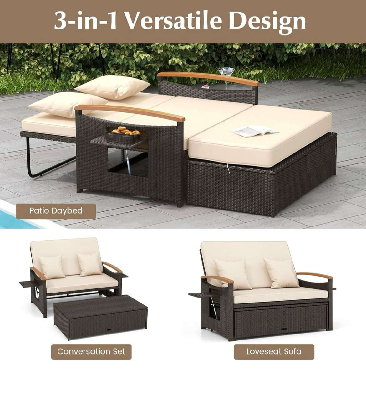 Pre-venta sofá cama de mimbre marrón varios colores a escoger.