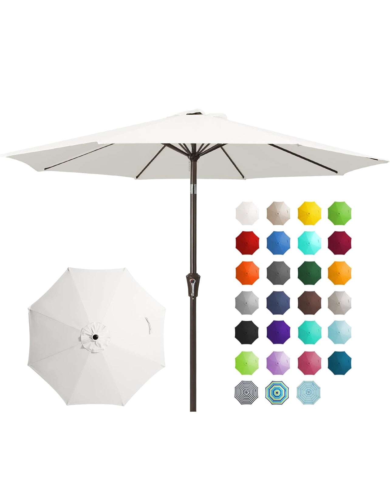 Sombrilla blanca perla 9 pies sin base