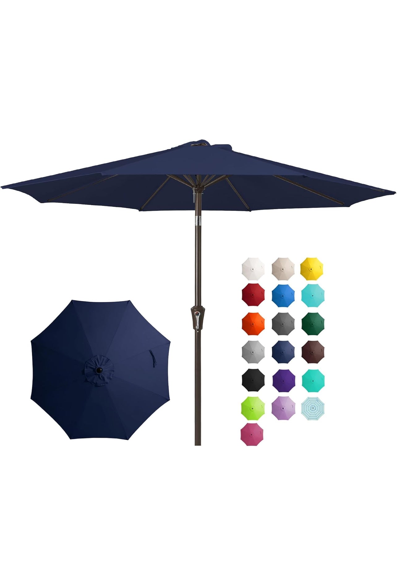Sombrilla de mesa para patio al aire libre de 9 pies color azul marino