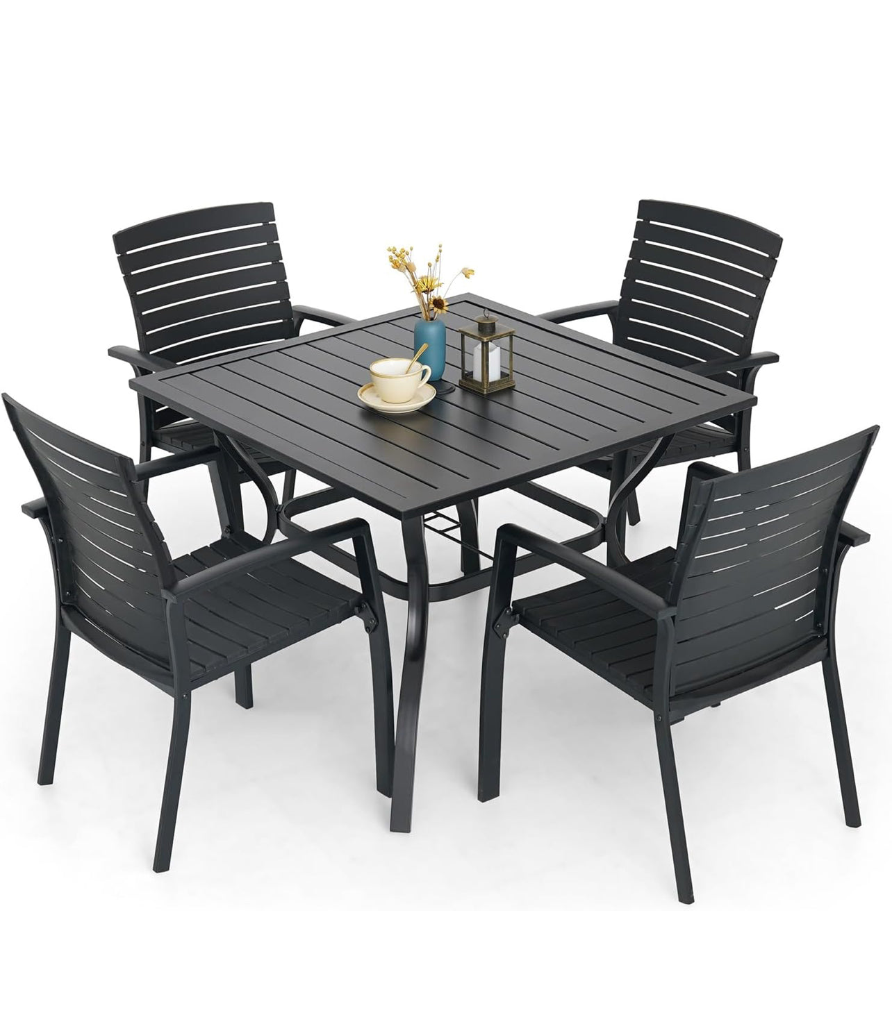Juego de Comedor de Patio al Aire Libre – 5 Piezas aluminio