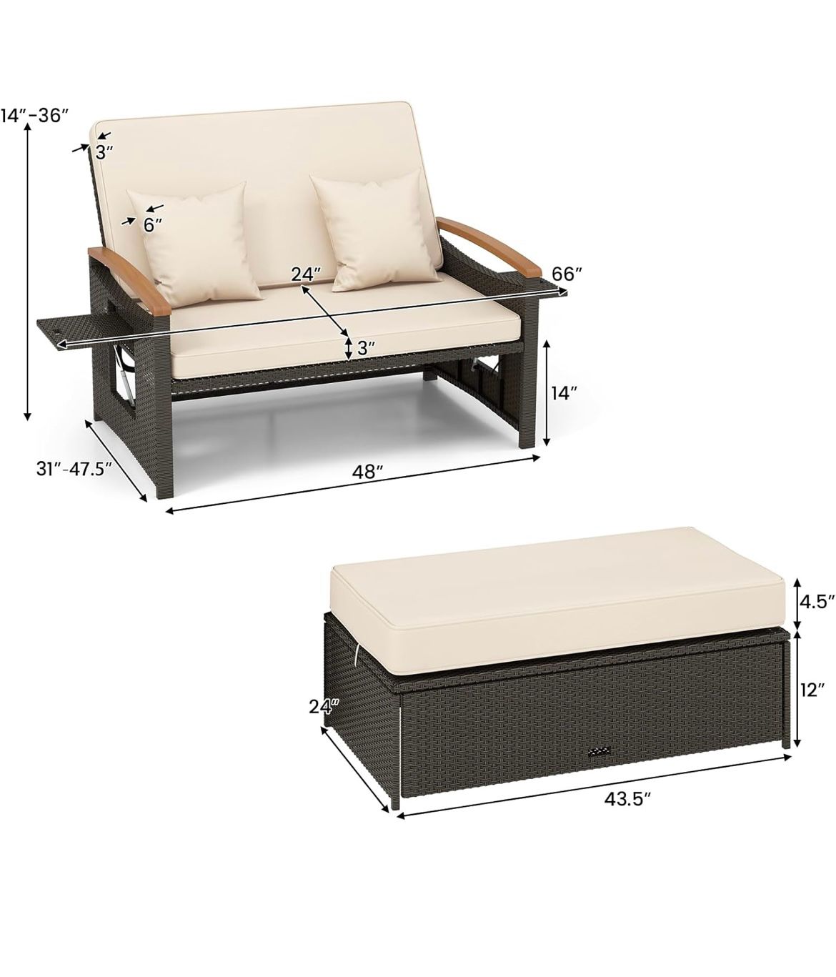 Pre-venta sofá cama de mimbre marrón varios colores a escoger.