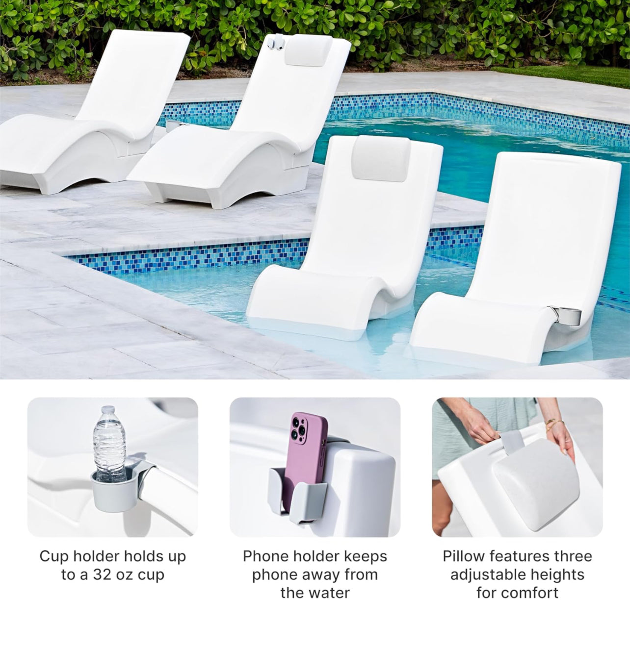 Accesorios para sundeck color gris.