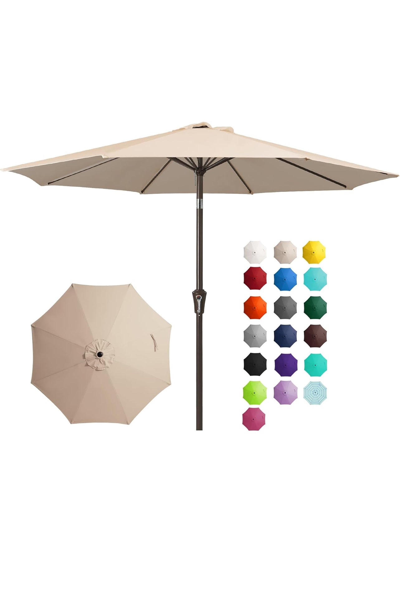 Sombrilla de mesa para patio al aire libre de 9 pies beige