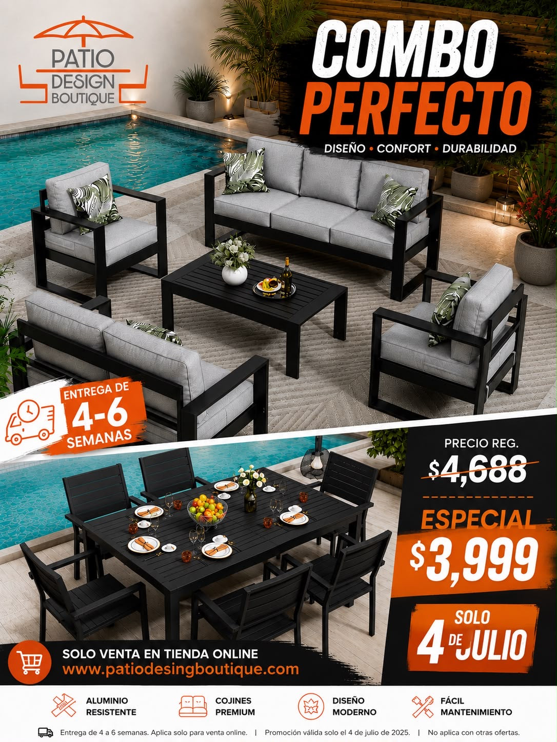 Combo mueble y comedor solo 4 julio por pedido