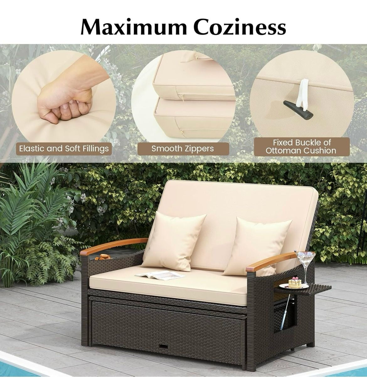 Pre-venta sofá cama de mimbre marrón varios colores a escoger.