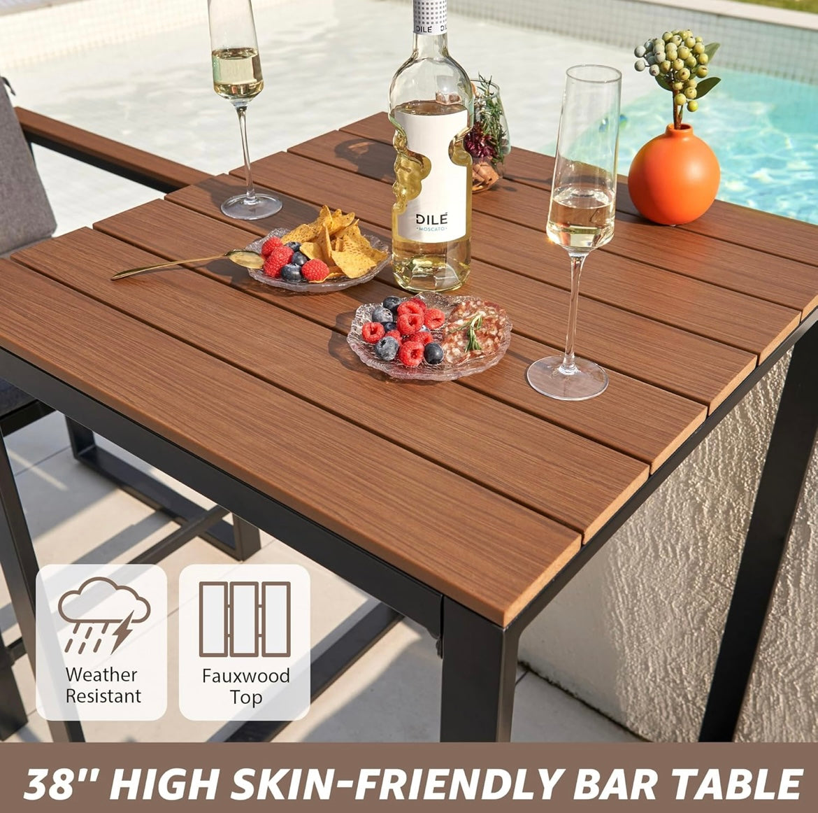 Patio bar set 3 piezas