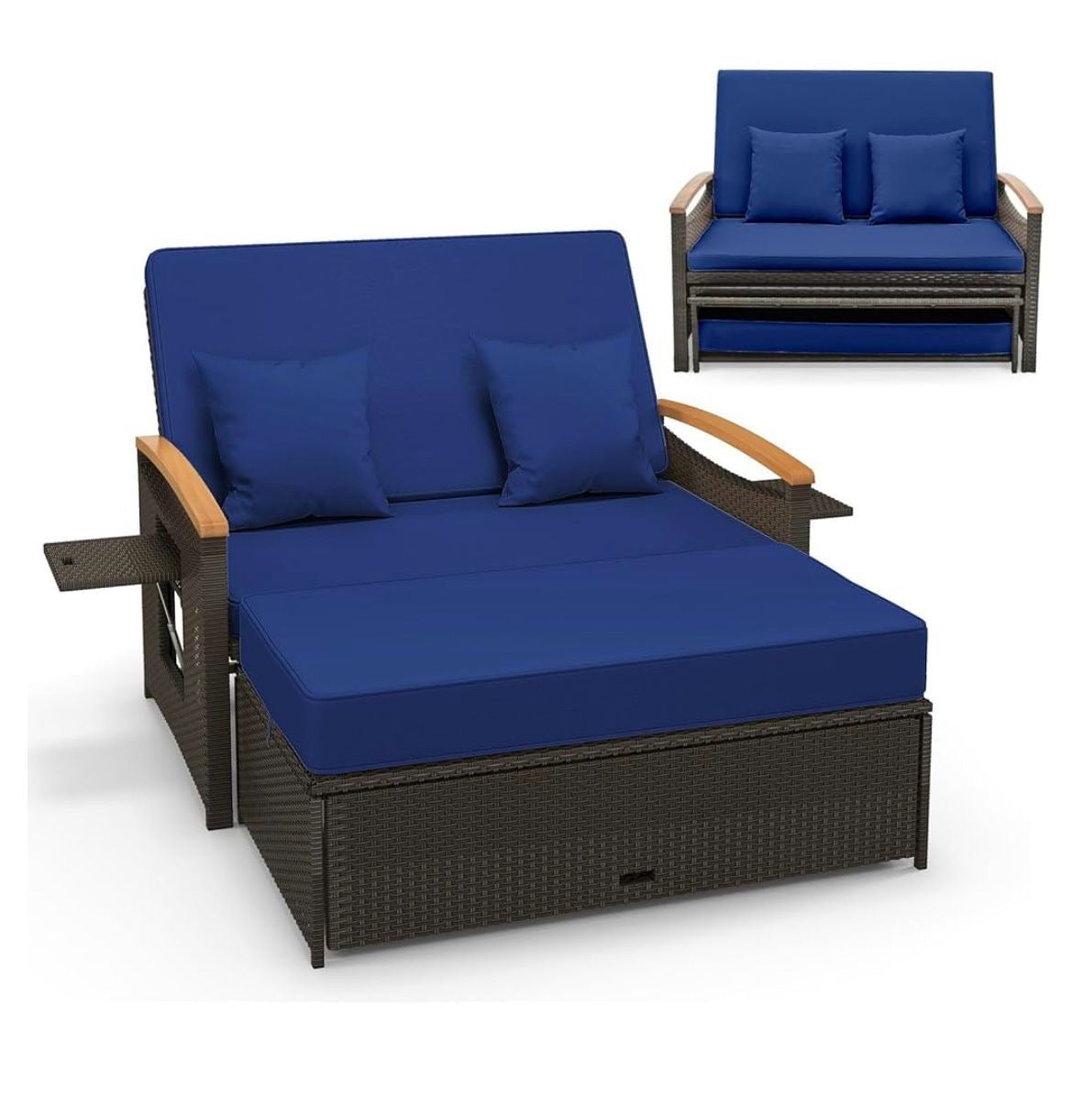 Pre-venta sofá cama de mimbre marrón varios colores a escoger.