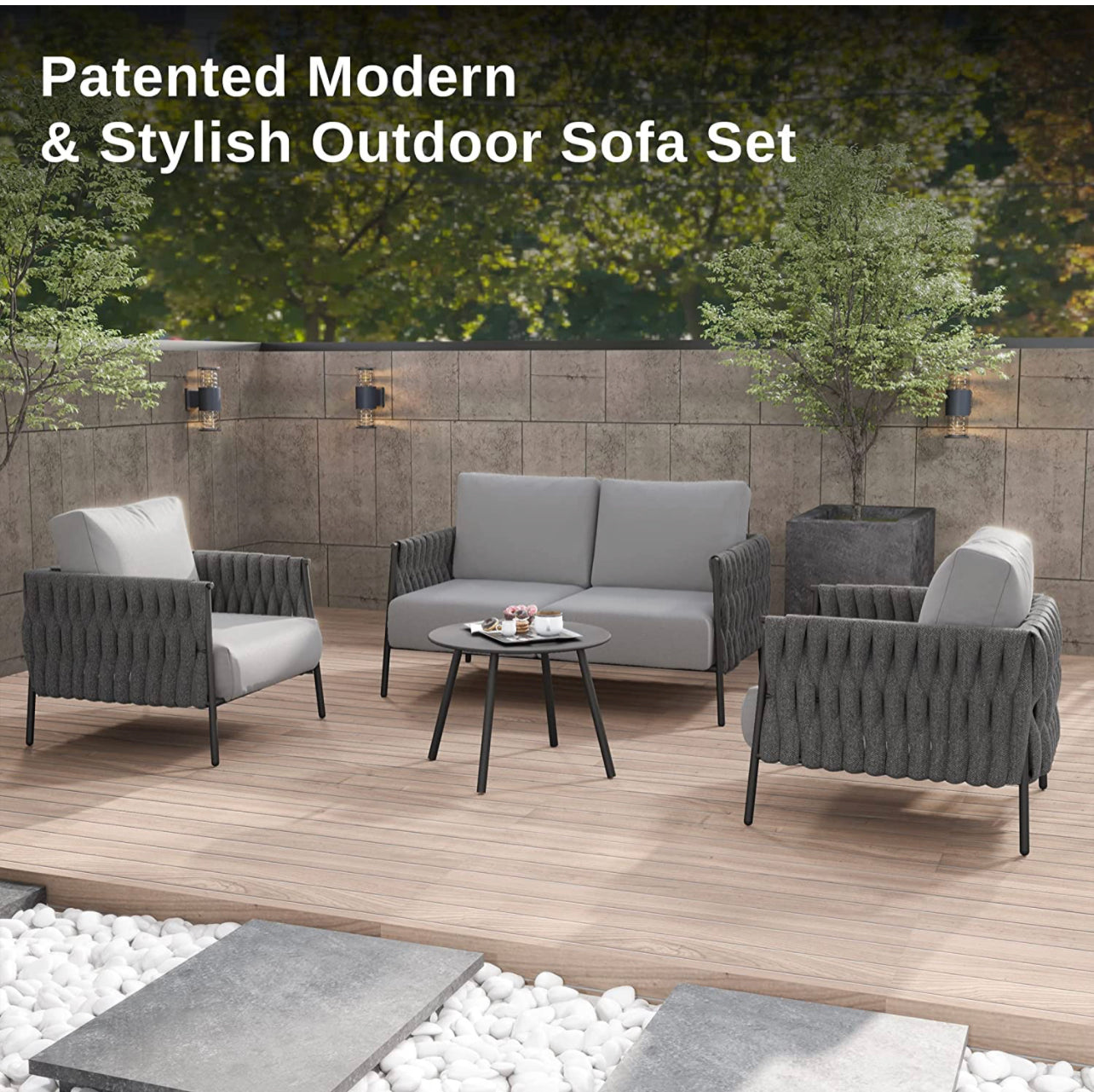 Elegante set 4 exterior o interior