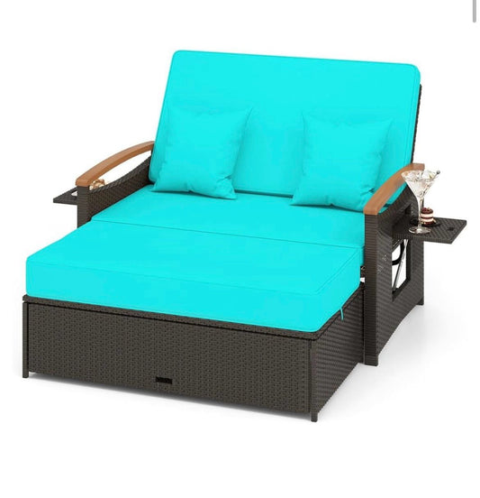 Pre-venta sofá cama de mimbre marrón varios colores a escoger.