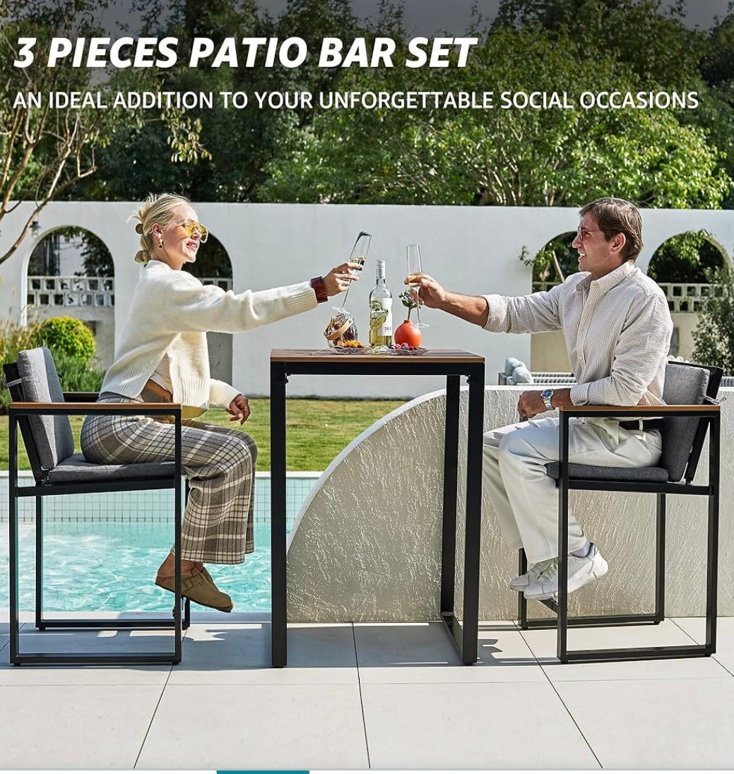 Patio bar set 3 piezas