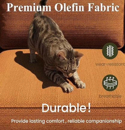 Pre orden Juego de muebles de patio de aluminio de 4 piezas. Cojines color naranja