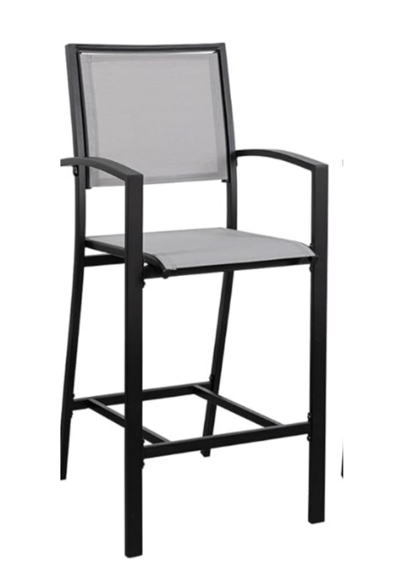 Stool metal negro tela gris