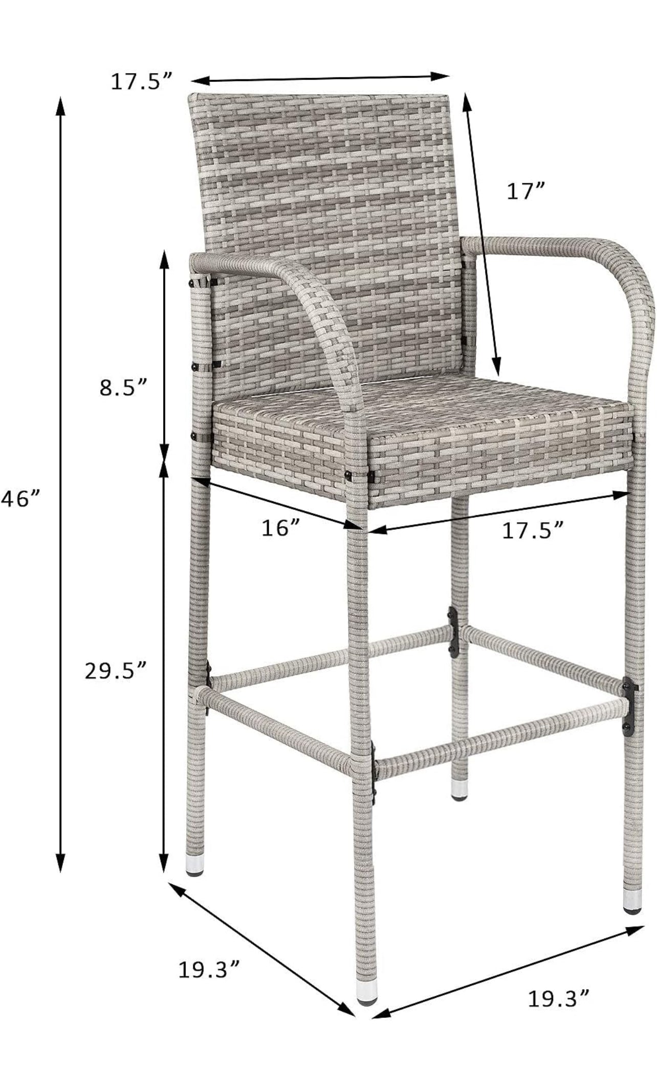 1 Stool mimbre gris