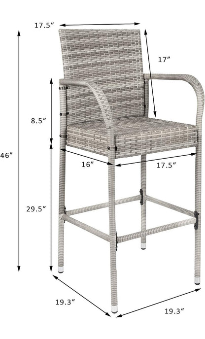 1 Stool mimbre gris