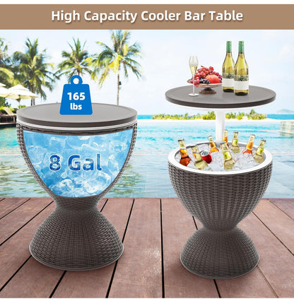 Mesa de enfriadora de bebidas color gris Muebles de cerveza y vino de 10 galon.