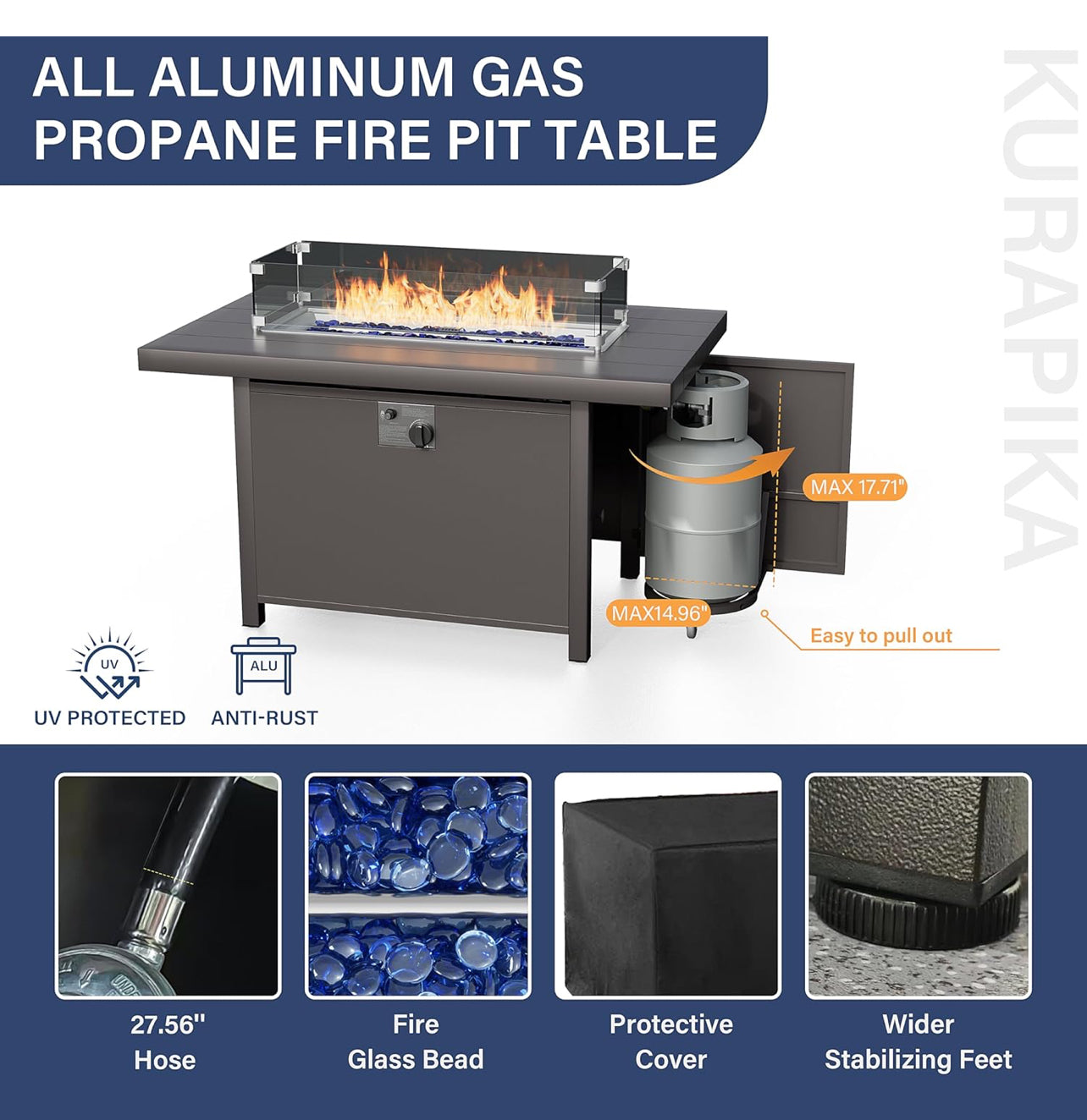 Fogata aluminio marrón