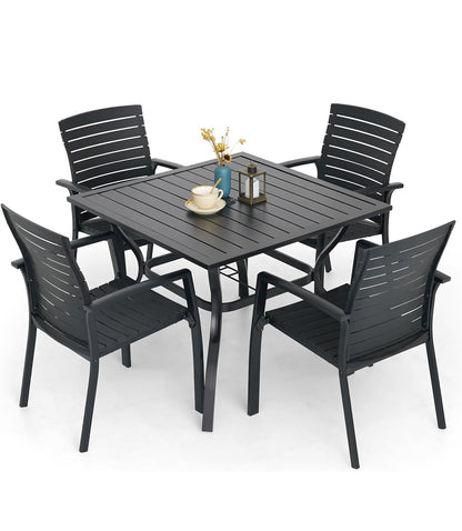 Juego de Comedor de Patio al Aire Libre – 5 Piezas aluminio