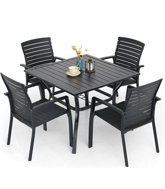 Juego de Comedor de Patio al Aire Libre – 5 Piezas aluminio