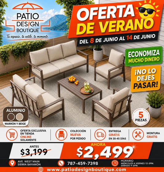 Oferta 8-14 junio por pedido Juego de 5 piezas en aluminios.