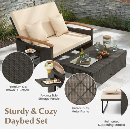 Pre-venta sofá cama de mimbre marrón varios colores a escoger.