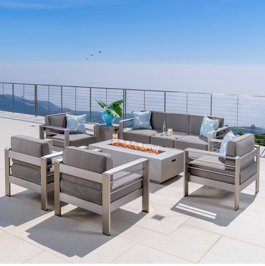 Pre-venta Mueble 100% aluminio con fogata (7 piezas)