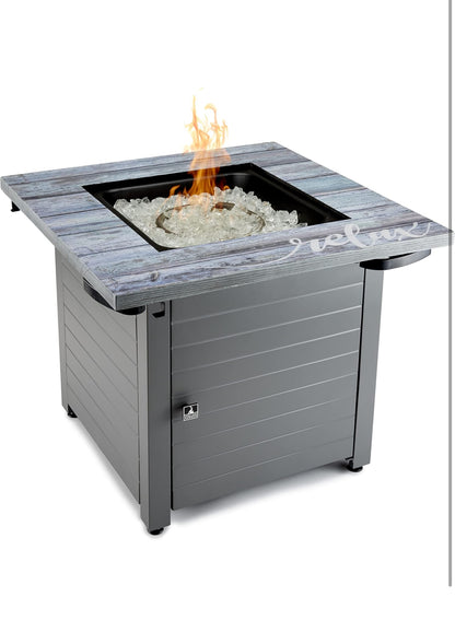 Mesa de fuego cuadrada de gas Relax Gray de 30 pulgadas