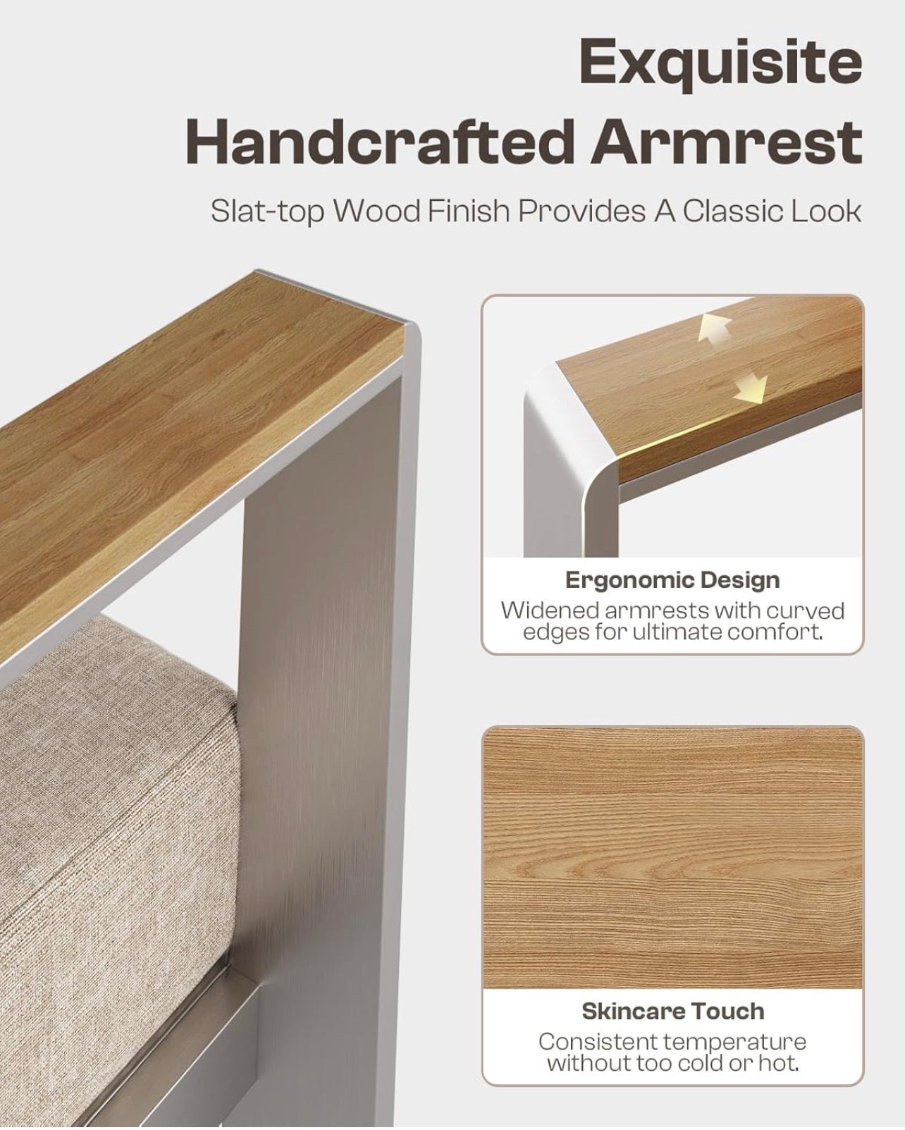 Set 4 piezas exterior aluminio cojines beige.