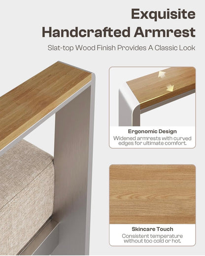 Set 4 piezas exterior aluminio cojines beige.